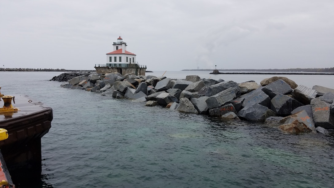 The U.S. Army Corps of Engineers, Buffalo District has completed construction repairs to the Oswego Harbor West Arrowhead Breakwater located at the Port of Oswego, Oswego, New York.