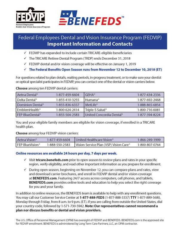 Open season enrollment for FEDVIP Dental and Vision > Edwards Air Force