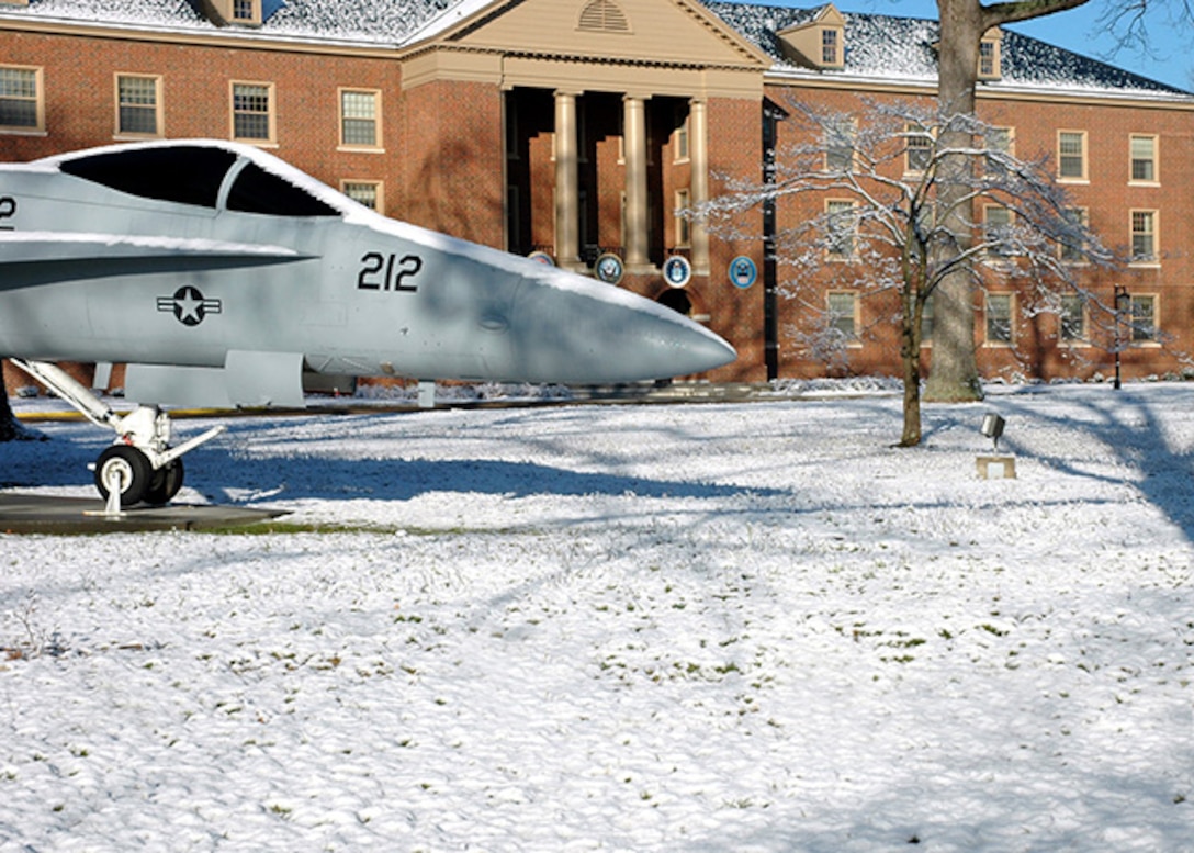 Bldg 34 with snow on ground