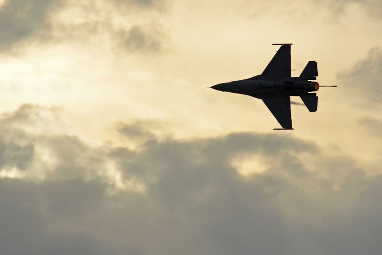 U.S. Air Force Maj. John “Rain” Waters, F-16 Viper Demonstration Team commander and pilot, demonstrates the capabilities of an F-16CM Fighting Falcon, “Viper,” during the Bahrain International Airshow at Sakhir Airbase, Kingdom of Bahrain, Nov. 16, 2018.