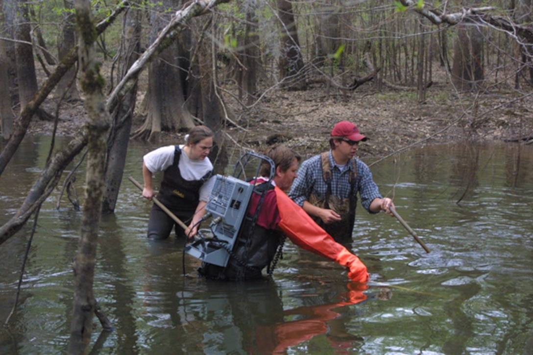 Figure 3. Dr. Darold Batzer and His Students Sampling the Savannah River Floodplain During an Experimental Controlled Flood.