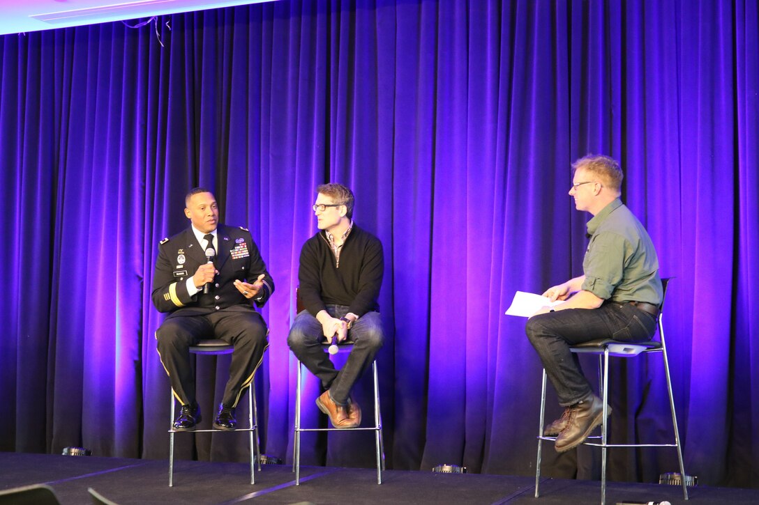 U.S. Army Reserve Brig. Gen. Vincent E. Buggs, commanding general, 364th Sustainment Command (Expeditionary), shared his thoughts on the subject of transitioning from military to civilian workforce at a veterans appreciation event hosted by Amazon Warriors Affinity Group at the Amazon Headquarters in Seattle, Washington.