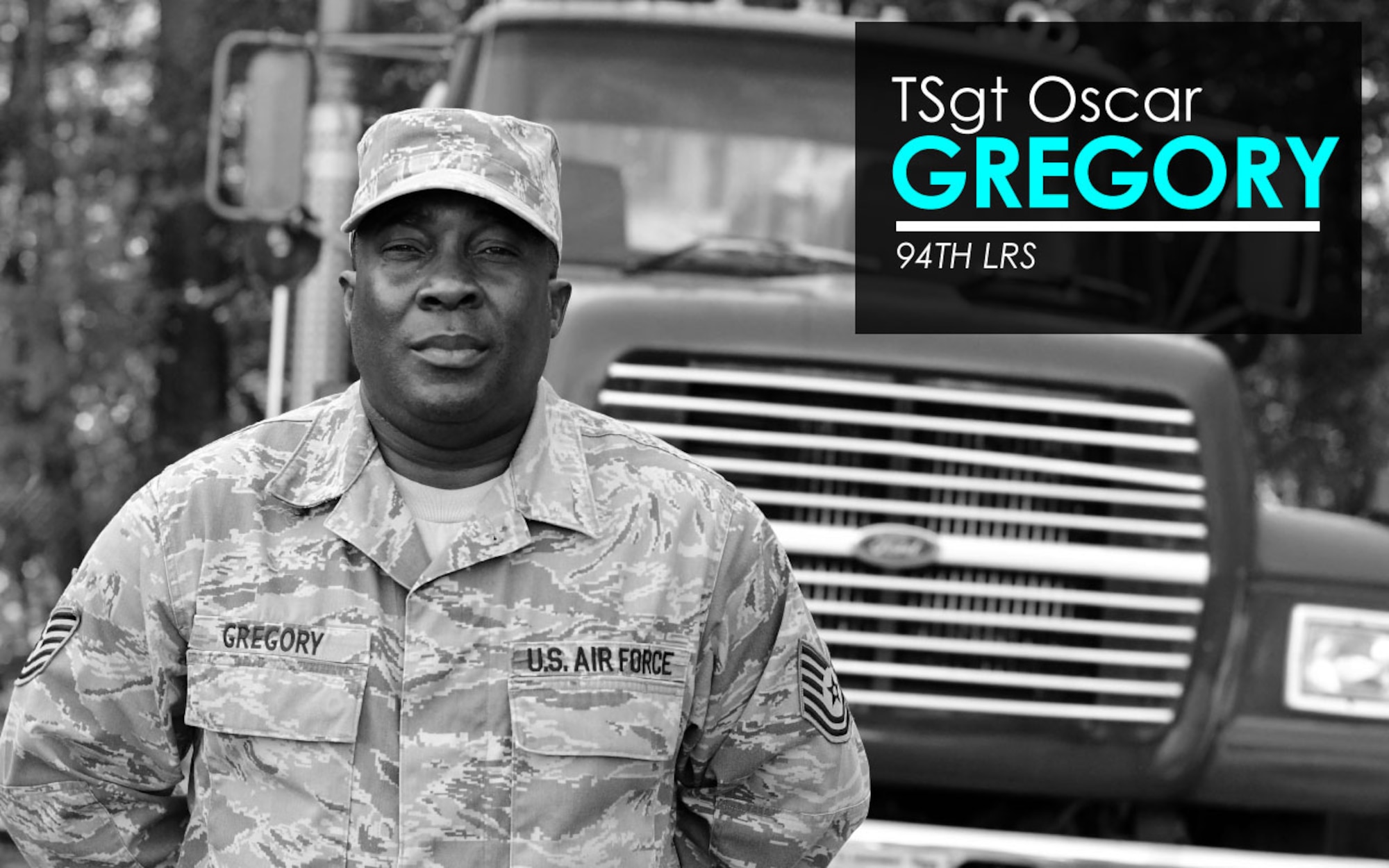 This week’s Up Close features Tech. Sgt. Oscar Gregory, Jr., 94th Logistics Readiness Squadron vehicle ops. Up Close is a series spotlighting individuals around Dobbins Air Reserve Base. (U.S. Air Force graphic/Staff Sgt. Andrew Park)