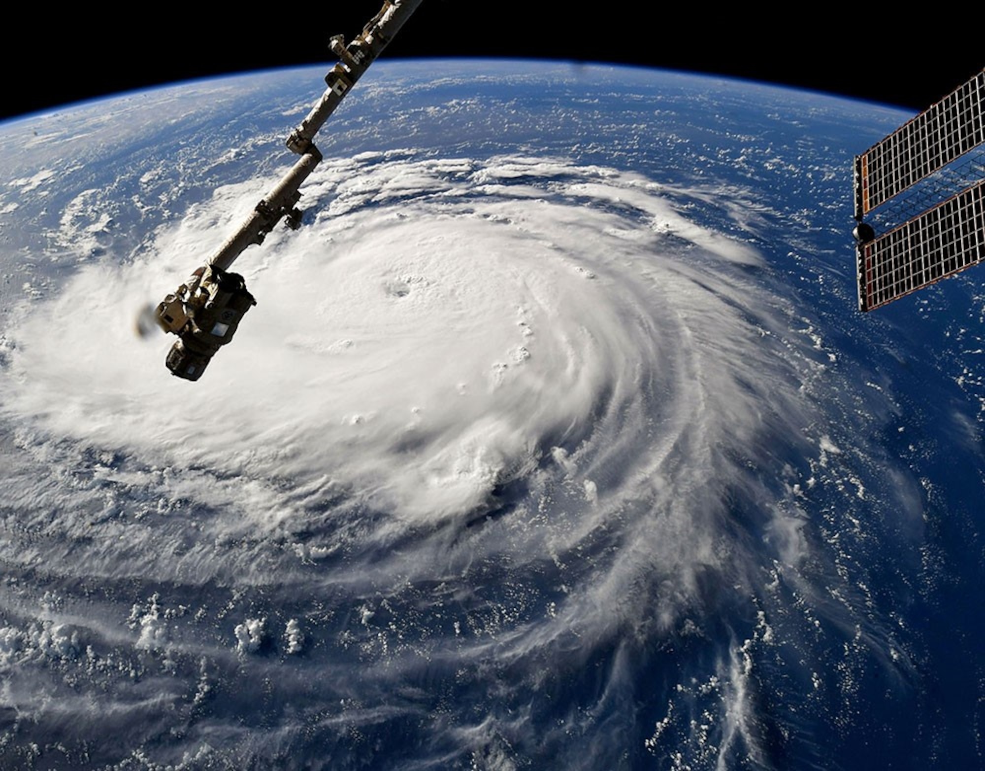 Cameras outside the International Space Station captured a stark and sobering view of Hurricane Florence the morning of Sept. 12, 2018, as it churned across the Atlantic toward the Carolina coastline with winds of 130 miles an hour.