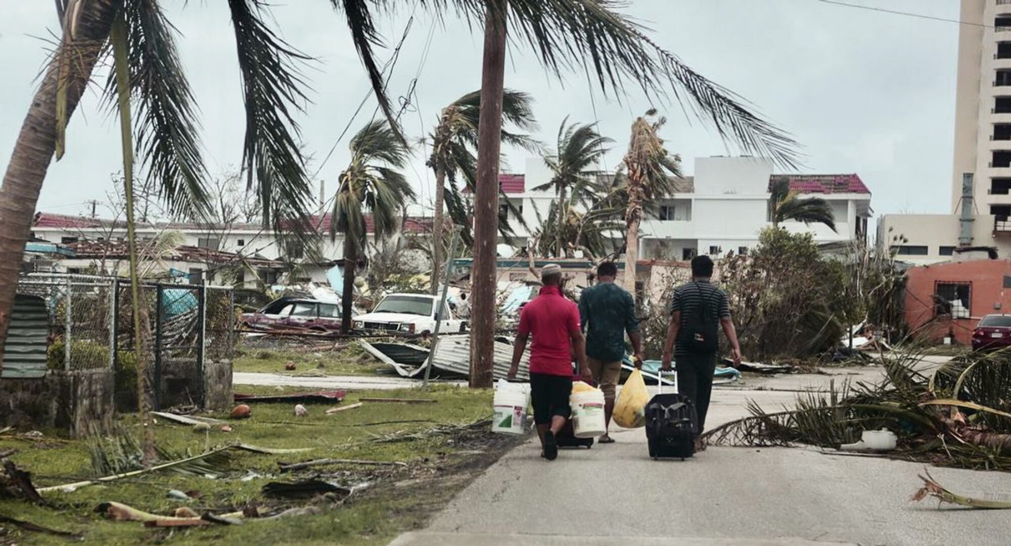 The aftermath of Super Typhoon Yutu Oct. 26, 2018, outside the Commonwealth Health Center in Saipan, Northern Mariana Islands.