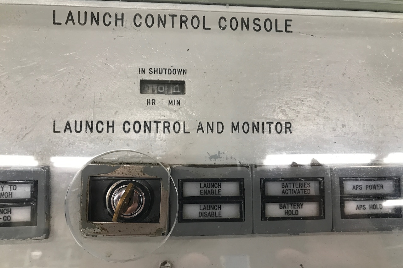 The launch control console with launch key.