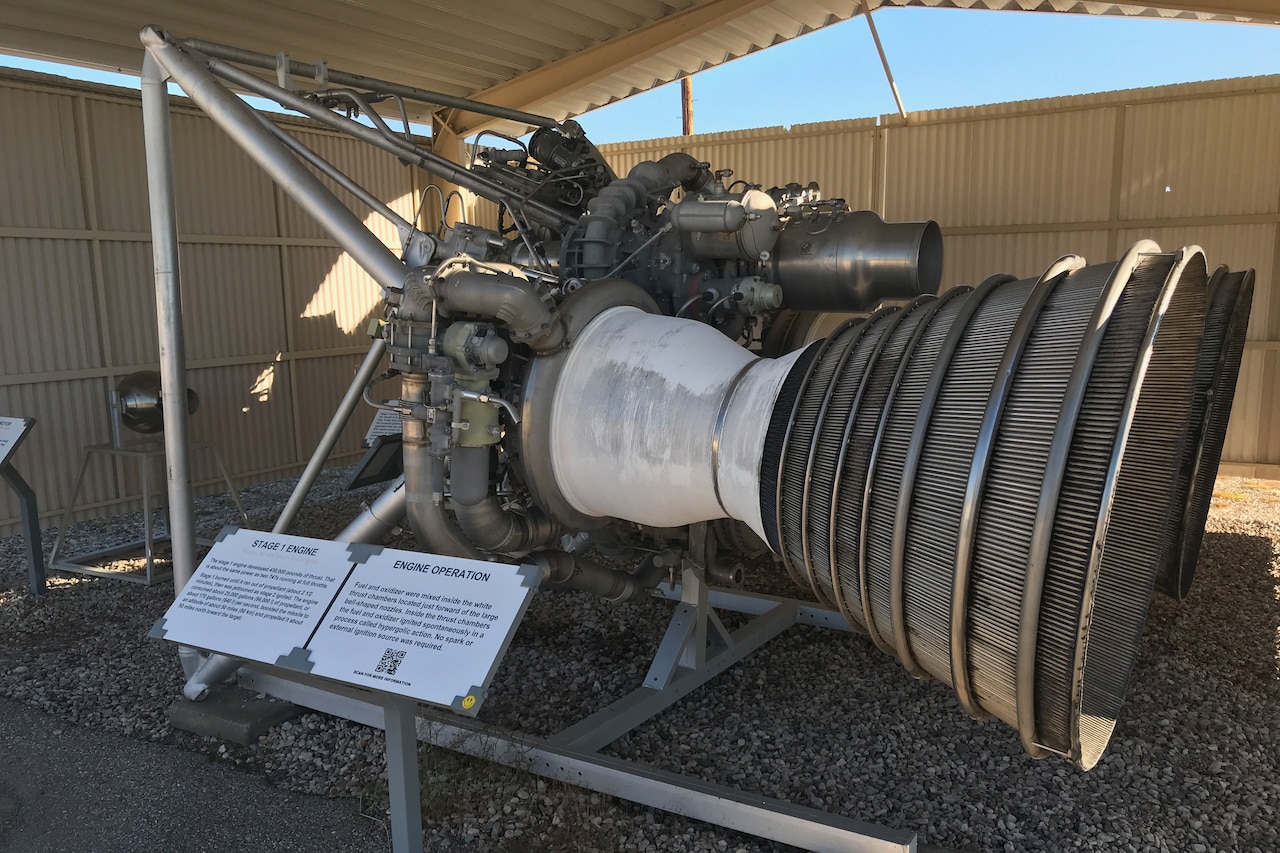 A Titan II missile stage 1 engine on display.