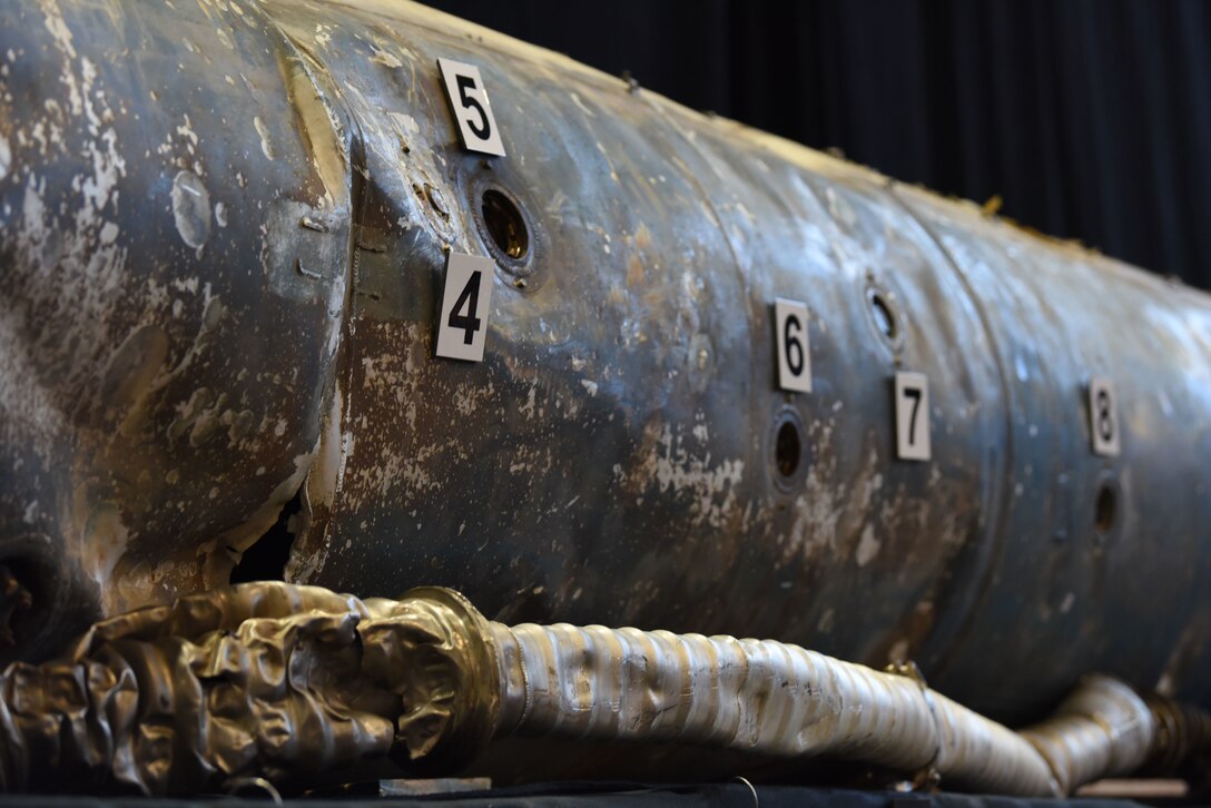 Pieces of missile displayed