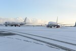 181129-N-VD615-005MISAWA, Japan (Nov. 29, 2018) Two P-8A Poseidon aircraft sit on the flight line after the first snow of 2018 at Naval Air Facility Misawa, Nov. 29, 2018. (U.S. Navy photo by Mass Communication Specialist Seaman William Andrews/Released)
