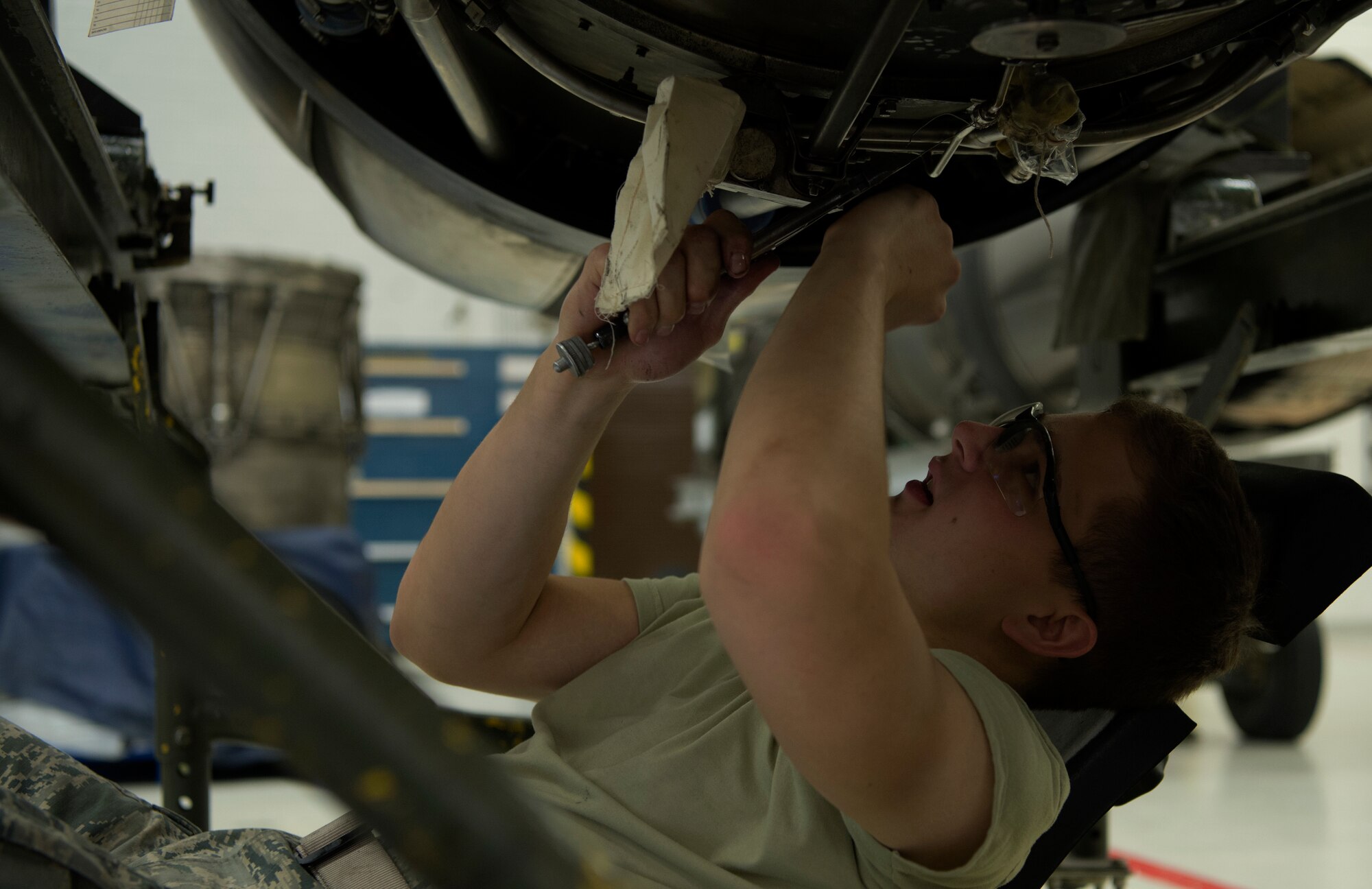 Paschal follows technical orders which gives step-by-step instructions on how to repair an F-16 engine.