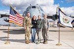 Lt. Col. Andrew Farmer, 130th Logistics Readiness Squadron Commander, stands with his daughters Halle Farmer, Staff Sgt. Alexis Farmer and Senior Airman Carly Farmer in front of a C-130H Nov. 3, 2018, at McLaughlin Air National Guard Base, Charleston, W.Va.