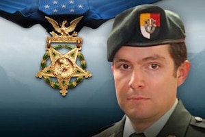 A graphic of former Staff Sgt. Ronald J. Shurer.