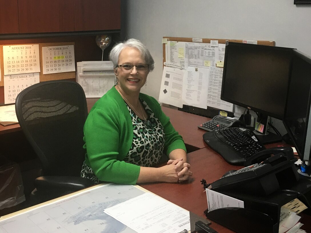 Judi Fleeman, program analyst at the U.S. Army Corps of Engineers Nashville District Tennessee River Navigation Area’s East Tennessee Section in Lenoir City, Tenn., is the employee of the month for July 2018.