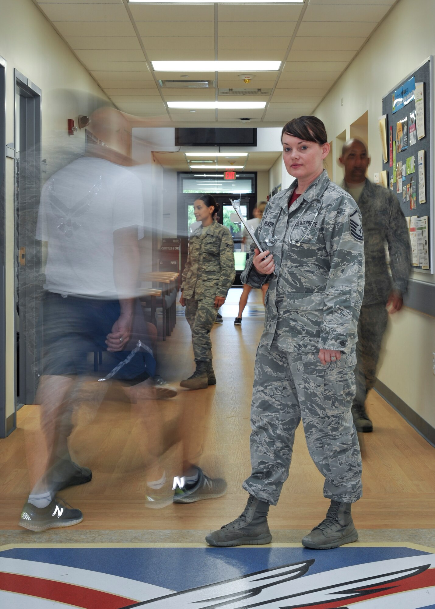 Master Sgt. Marie D. Spencer, an aerospace and services technician with the 910th Medical Squadron here, poses for a portrait at Youngstown Air Reserve Station, Ohio, August 8, 2018.