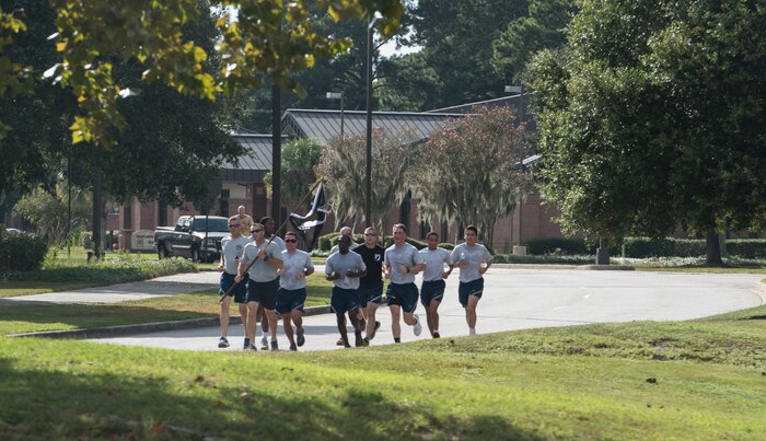Members from Joint Base Charleston, S.C., participate in the base’s POW/MIA remembrance run Sept. 28, 2018.