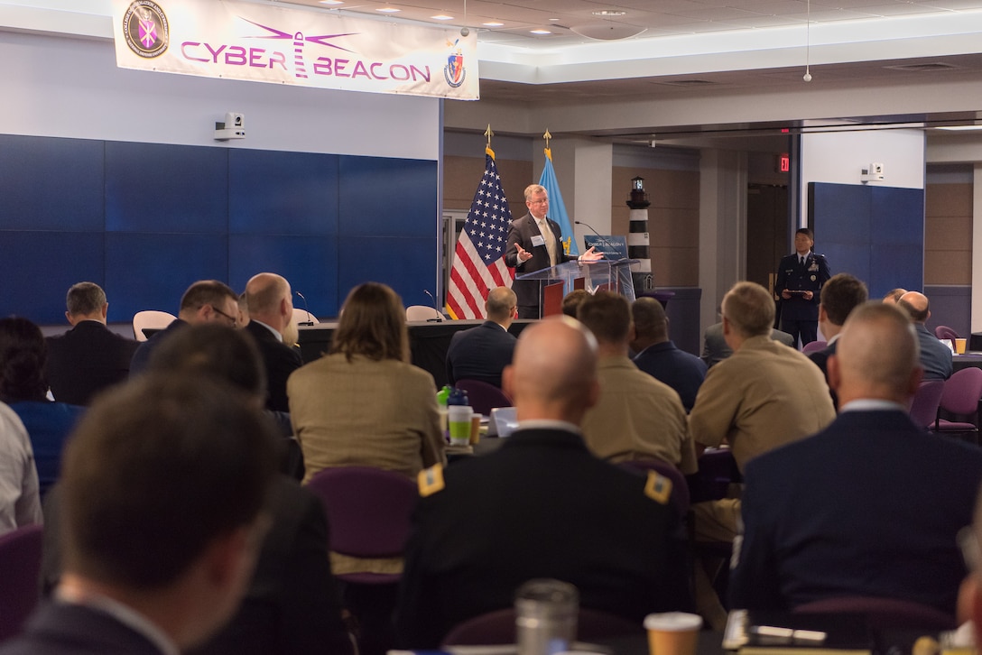 Tom Wingfield welcoming conference attendees. Photo courtesy of Katie Persons Lewis, NDU Audio Visual.