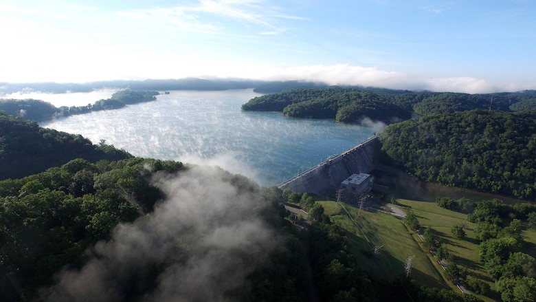 The U.S. Army Corps of Engineers Nashville District invites the public to attend a commemoration to celebrate the 75th Anniversary of Dale Hollow Dam and Reservoir 10 a.m. (Central Standard Time) Friday, Oct. 19, 2018 at the dam’s overlook in Celina, Tenn. The dam and reservoir will serve as the backdrop for this historical occasion. (Courtesy photo by Charlie Corns)