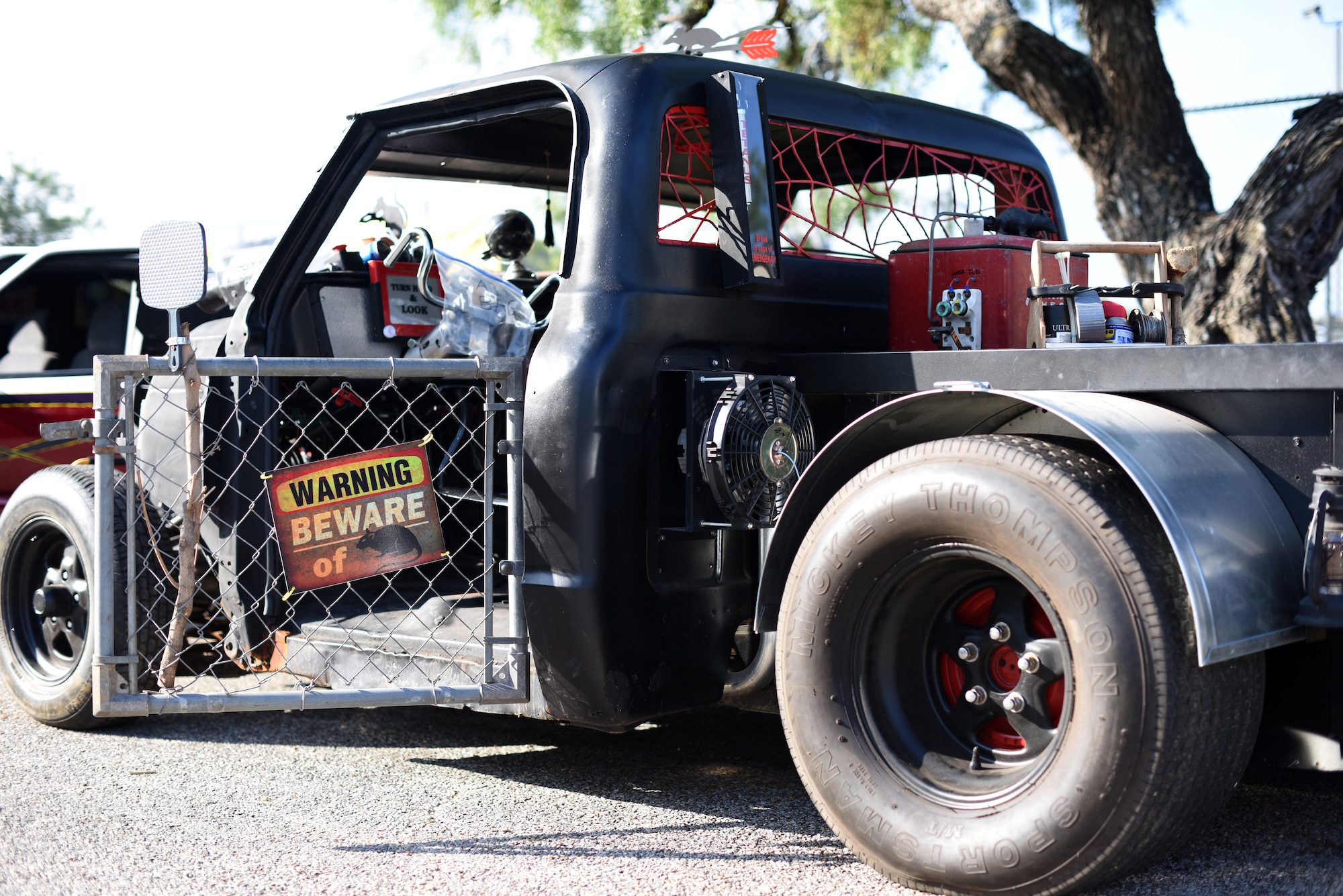 An entry in the 19th Annual Goodfellow Air Force Base Car and Motorcycle Show known as the ‘Rat’ received an award as a top 30 car during the Ruckus at the Rec Camp held at Goodfellow Air Force Base Recreation Camp, San Angleo, Texas Sept. 29, 2018. Applicants in the car show could win Top 30 cars, people’s choice or commander’s choice awards. (U.S. Air Force photo by Airman 1st Class Seraiah Hines/Released)