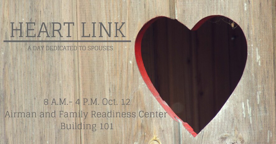 Schriever Air Force Base, Colorado, will host its 57th biannual Heart Link this year beginning in Building 20, event center, from 8 a.m. - 4 p.m. Oct. 12.Heart Link is an Air Force-wide spouse orientation program geared toward strengthening families and enhancing mission readiness. (U.S. Air Force Illustration by Staff Sgt. Matthew Coleman-Foster)
