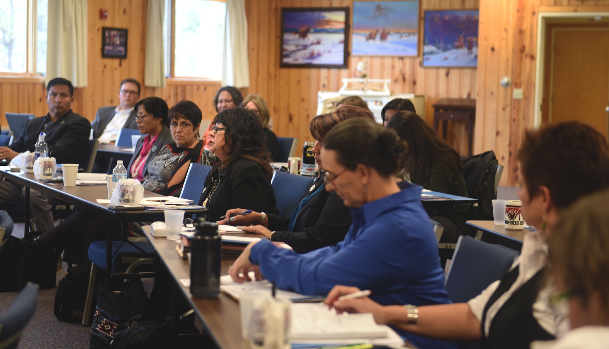 The 2018 Governors' Interstate Indian Council assembly was hosted at the Crazy Horse Memorial in Custer County, S.D., Sept. 26, 2018. Attendees discussed topics such as burial protection status, tax reimbursement and tribal relations in their respective states. (U.S. Air Force photo by Airman Christina M. Bennett)