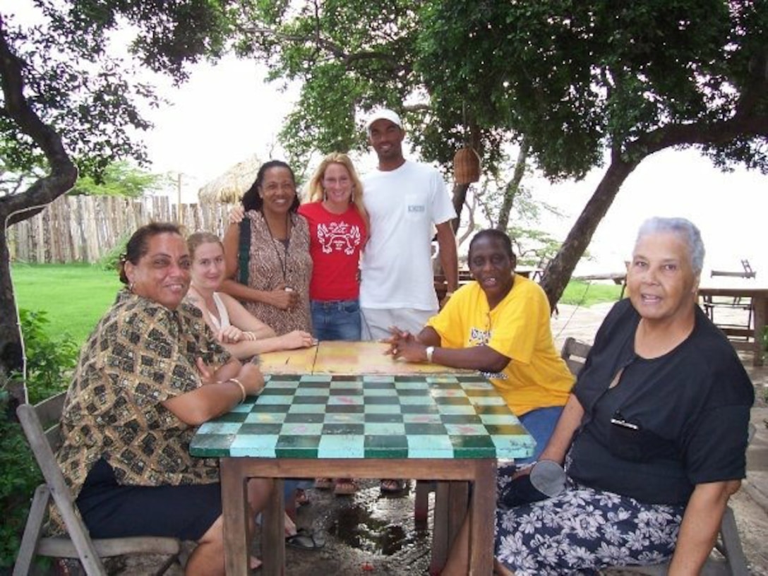 Elizabeth Decelles (standing in the middle) with her community development gruop in Jamaica.