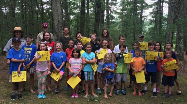 Some of the graduates of the 2018 Junior Ranger Program pose for a picture during the ceremony.