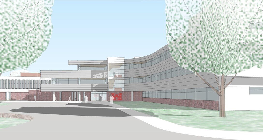 Artists' rendering of the new headquarters at Hanscom Air Force Base in Bedford, Massachusetts