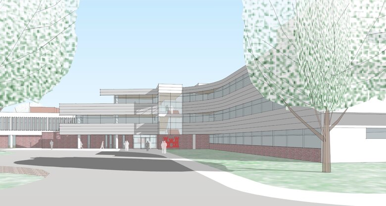 Artists' rendering of the new headquarters at Hanscom Air Force Base in Bedford, Massachusetts