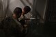 U.S. Army Soldiers seal a leaking pipe in a damage control simulator during a Fire and Ice Challenge at Joint Base Langley-Eustis, Virginia, Sept. 28. 2018. Soldiers had to work together to repair a hole in a wall and seal the pipe inside the simulator representing a ship’s hull. (U.S. Air Force photo by Senior Airman Derek Seifert)