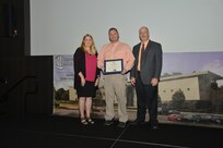 IMAGE: DAHLGREN, Va. (Sept. 21, 2018) – Steve Tarrell receives his certificate of appreciation from Naval Surface Warfare Center Dahlgren Division (NSWCDD) Acting Chief of Staff Terri Gray and Acting Deputy Technical Director Chris Clifford at the 2018 NSWCDD Academic Recognition Ceremony.