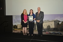 IMAGE: DAHLGREN, Va. (Sept. 21, 2018) – Kim Thornton receives her certificate of achievement from Naval Surface Warfare Center Dahlgren Division (NSWCDD) Acting Chief of Staff Terri Gray and Acting Deputy Technical Director Chris Clifford at the 2018 NSWCDD Academic Recognition Ceremony.