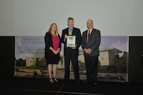 IMAGE: DAHLGREN, Va. (Sept. 21, 2018) – Harry Dreany receives his certificate of achievement from Naval Surface Warfare Center Dahlgren Division (NSWCDD) Acting Chief of Staff Terri Gray and Acting Deputy Technical Director Chris Clifford at the 2018 NSWCDD Academic Recognition Ceremony.