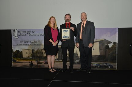 IMAGE: DAHLGREN, Va. (Sept. 21, 2018) – Brady Roundtree receives his certificate of achievement from Naval Surface Warfare Center Dahlgren Division (NSWCDD) Acting Chief of Staff Terri Gray and Acting Deputy Technical Director Chris Clifford at the 2018 NSWCDD Academic Recognition Ceremony.