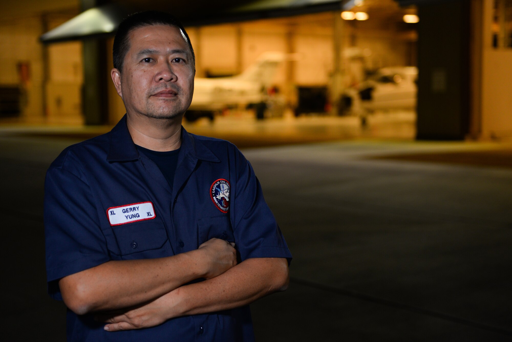 Gerry Yung, 47th Maintenance Directorate aircraft electronics mechanic, was chosen by wing leadership to be the “XLer” of the week, for the week of Sept. 24, 2018, at Laughlin Air Force Base, Texas. The “XLer” award, presented by Col. Charlie Velino, 47th Flying Training Wing commander, is given to those who consistently make outstanding contributions to their unit and the Laughlin mission. (U.S. Air Force photo by Senior Airman Benjamin N. Valmoja)