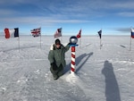 Staff Sgt. John S. Worcester, Communications Navigations and Defensive Systems Technician at the 179th Airlift Wing, works to maintain the LC-130 in support of Operation Deep Freeze Jan. to Feb., 2018,