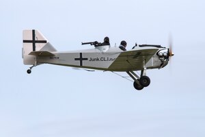 DAYTON, Ohio -- World War I replica aircraft took to the skies during during the eleventh WWI Dawn Patrol Rendezvous at the National Museum of the U.S. Air Force on Sept. 22-23, 2018. This is a Bowers Fly Baby (Junkers CL1 1/2 scale) owned by Clay McCutchan from Milton Florida. (U.S. Air Force photo by Ken LaRock)