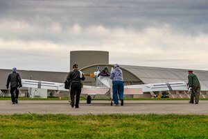 DAYTON, Ohio -- World War I replica aircraft took to the skies during during the eleventh WWI Dawn Patrol Rendezvous at the National Museum of the U.S. Air Force on Sept. 22-23, 2018. This is a Bowers Fly Baby (Junkers CL1 1/2 scale) owned by Clay McCutchan from Milton Florida. (Courtesy photo by Courtney Caillouet)