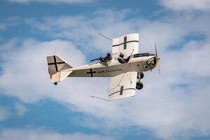 DAYTON, Ohio -- World War I replica aircraft took to the skies during during the eleventh WWI Dawn Patrol Rendezvous at the National Museum of the U.S. Air Force on Sept. 22-23, 2018. This is a Bowers Fly Baby (Junkers CL1 1/2 scale) owned by Clay McCutchan from Milton Florida. (Courtesy photo by Courtney Caillouet)