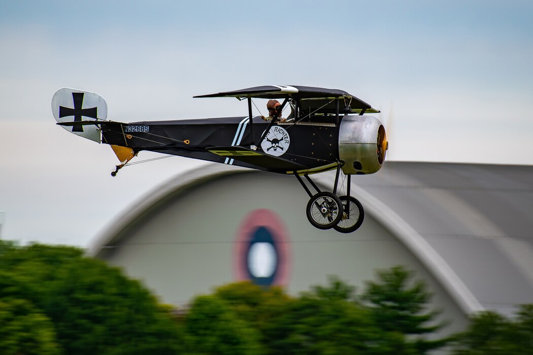 DAYTON, Ohio -- World War I replica aircraft took to the skies during during the eleventh WWI Dawn Patrol Rendezvous at the National Museum of the U.S. Air Force on Sept. 22-23, 2018. (Courtesy photo by Courtney Caillouet)