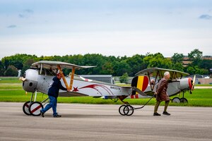 DAYTON, Ohio -- World War I replica aircraft took to the skies during during the eleventh WWI Dawn Patrol Rendezvous at the National Museum of the U.S. Air Force on Sept. 22-23, 2018. (Courtesy photo by Courtney Caillouet)