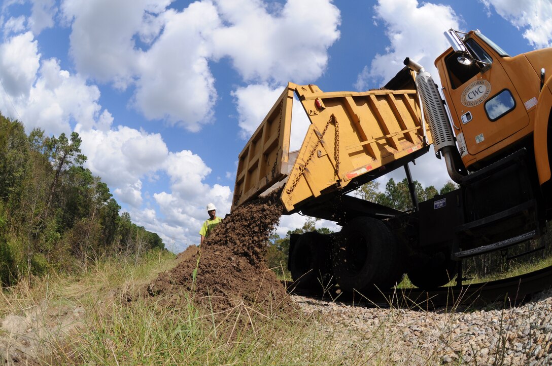 This photo shows repair work that is part of the recovery effort after damages caused by Hurricane Florence Sept. 14 and 15, 2018, and is led by the  Savannah District in cooperation with the 27th Combat Engineer Battalion (a) out of Fort Bragg, N.C.