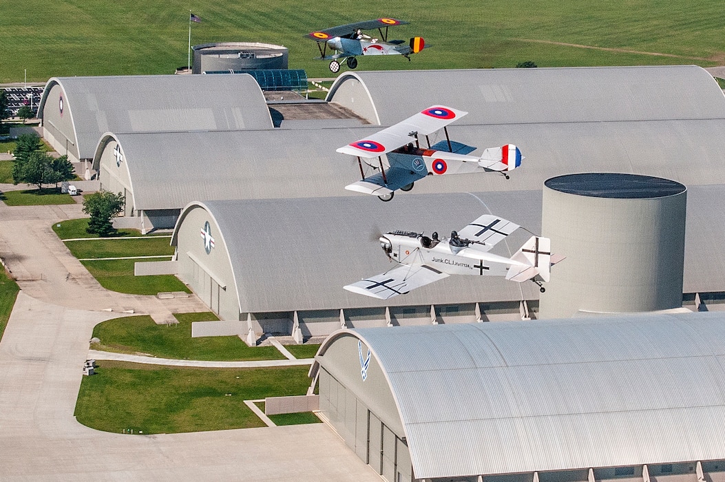DAYTON, Ohio -- World War I replica aircraft took to the skies during during the eleventh WWI Dawn Patrol Rendezvous at the National Museum of the U.S. Air Force on Sept. 22-23, 2018. (Courtesy photo by Bill McCuddy)