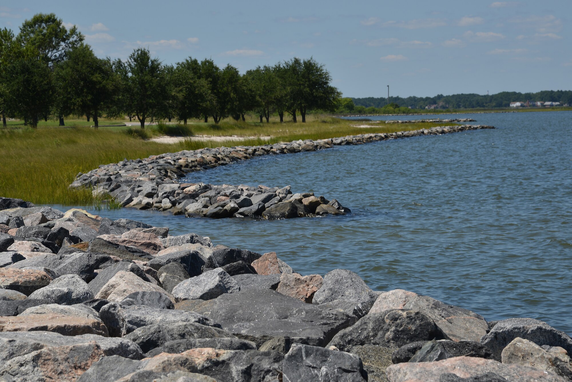 Joint Base Langley Eustis-Langley collects samples of the stormwater leaving the base and performs water quality testing to ensure the water is in safe parameters twice a year.