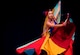 A performer from the Latin Ballet of Virginia dances during the National Hispanic Heritage Month ceremony at Joint Base Langley-Eustis, Virginia, Oct. 4, 2018.