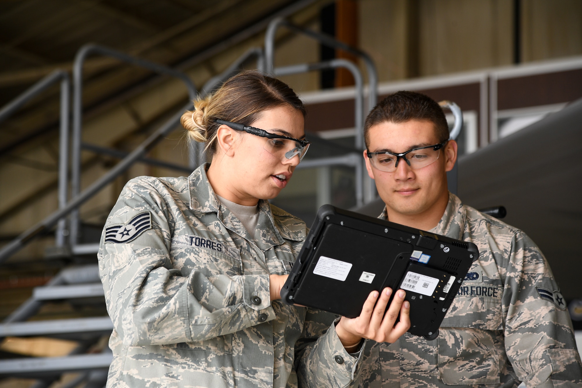 388th Fighter Wing F-35A maintainers use new tablets to connect with jet.