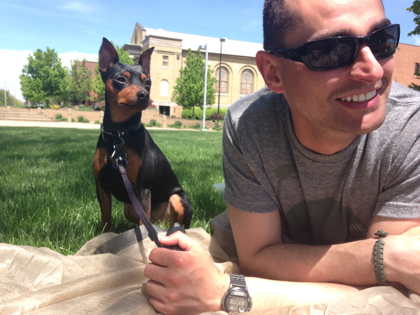 Daniel McCombs and his dog, Murphy