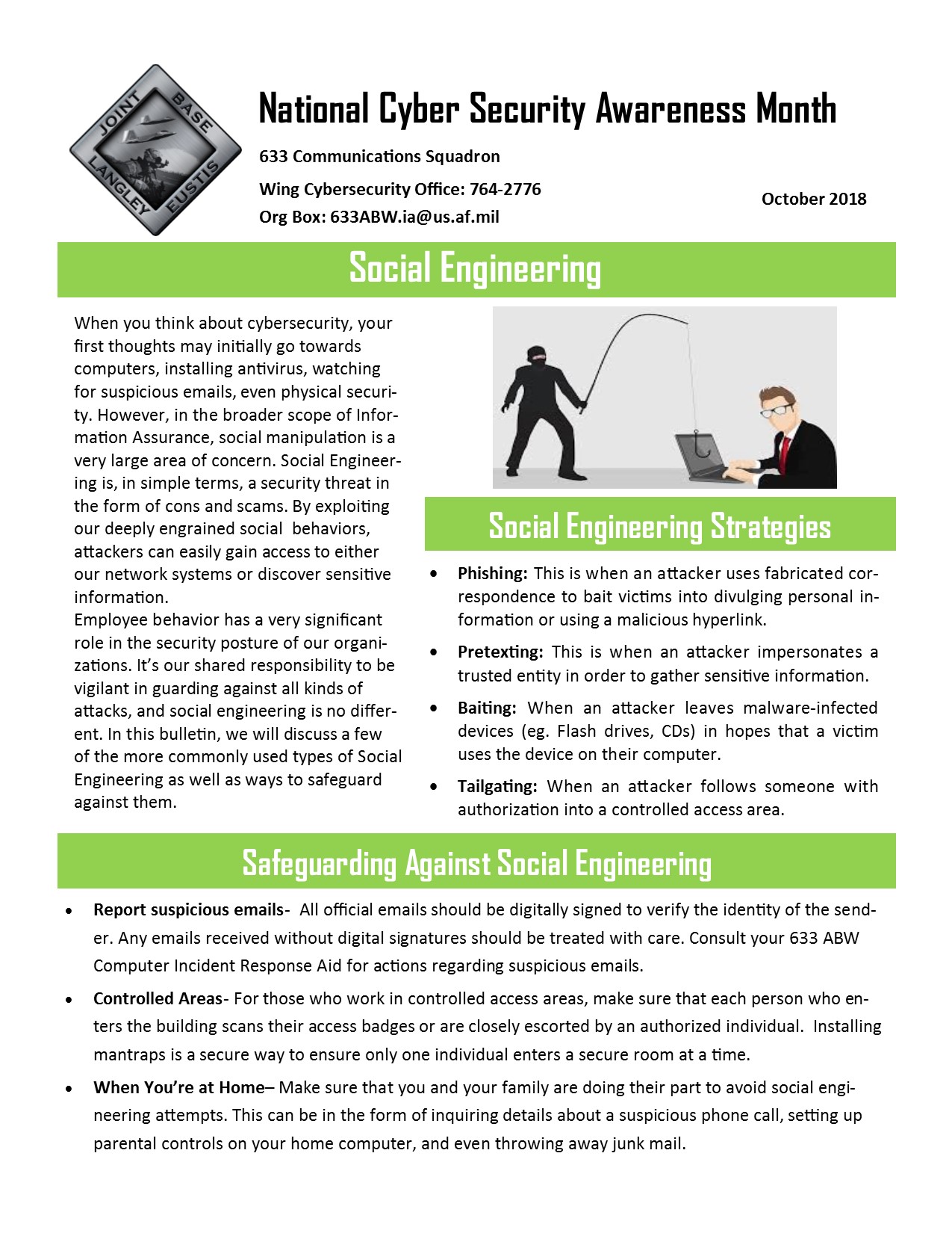 National Cyber Security Awareness Month &gt; Eglin Air Force Base 