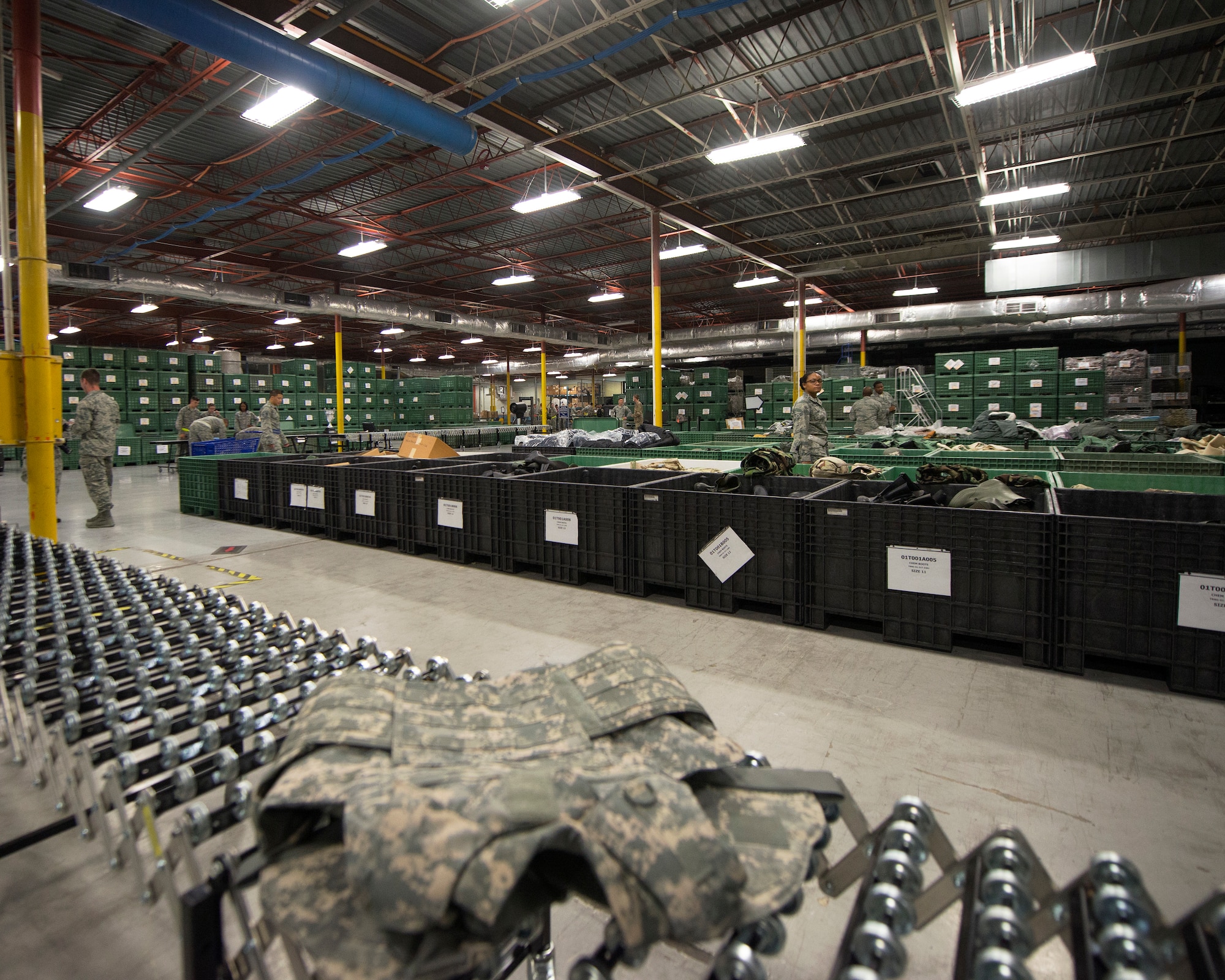 6th Logistics Readiness Squadron (LRS) members work in a simulated personnel deployment function line during a 6th Air Mobility Wing operational readiness assessment (ORA), Oct. 2, 2018 at MacDill Air Force Base, Fla.