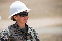 U.S. Marine Corps Cpl. Ashley N. Winans, a combat engineer with Bravo Company, 7th Engineer Support Battalion, Task Force Koa Moana (TF KM), participates in the construction of a South West Asia hut during the TF KM Mission Rehearsal Exercise, at Marine Corps Base Camp Pendleton, Calif., July 18, 2018. The exercise confirmed TF KM is capable of cross cultural interaction, instruction, and relationship building while training alongside partner nations in order to meet Theater Security Cooperation engagement objectives. (U.S. Marine Corps photo by Staff Sgt. Gabriela Garcia)