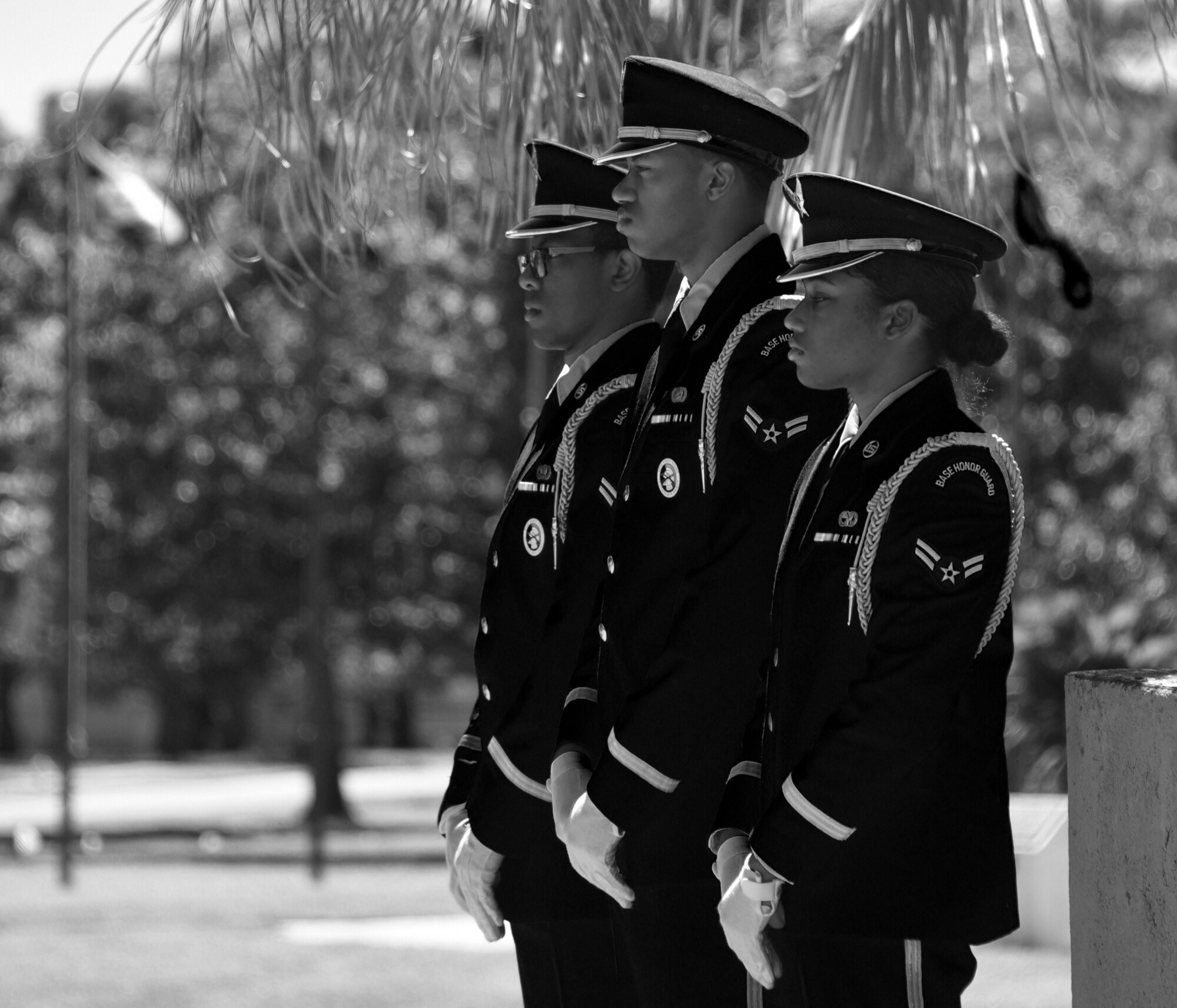Airmen standing in a line